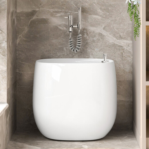 恒洁缪特拖把池家用阳台卫浴拖把盆陶瓷拖布池户外地拖盆卫生间墩布池 M1049白色[49*38*40cm]单盆