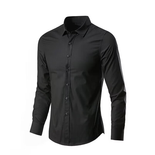 Spring and Autumn Men's Long Sleeve White Shirt Business Professional Clothes Working Suit Shirt Wedding Summer Blue and Black Top White X09 Top Pies XL