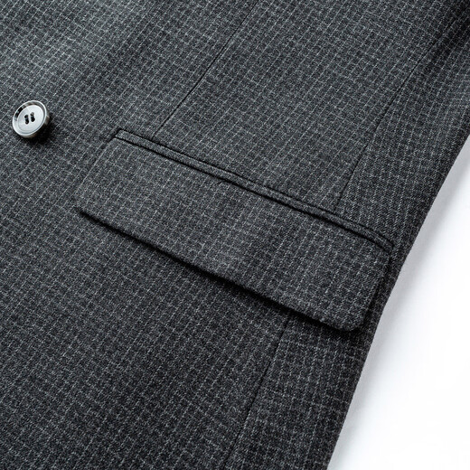 MONTAGUT spring and autumn men's double-breasted plaid suit business jacket crisp gray M /48