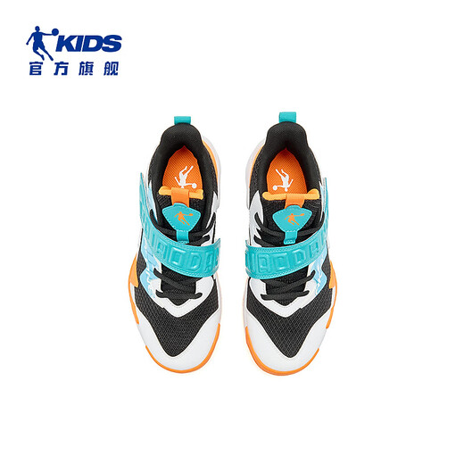 Jordan children's basketball shoes, older children's spring and autumn buckle sports shoes, boys' comprehensive training shoes, black/Qimeng blue 36