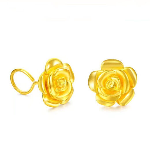 UHFQ old phoenix earrings, sweet curved hook earrings, rose flower versatile earrings for mother, national beauty, heavenly fragrance, charming - rose gold 8.88g, limited quantity, Lukfook Jewelry Direct Sales