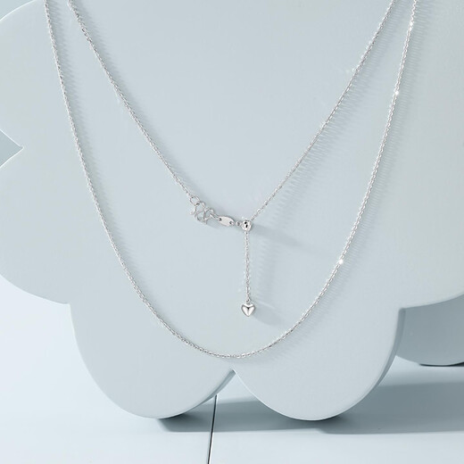 Chao Acer Shimmer PT950 Platinum Necklace Women's Plain Chain for Girlfriend Birthday Gift Priced at RMB 150, Approximately 2.8g, Chain Length Approximately 42cm + Tail Chain