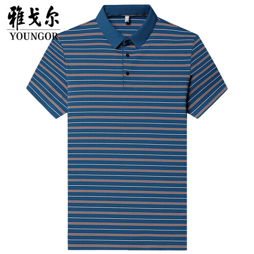 CEO雅戈尔桑蚕丝男士短袖t恤翻领夏季中年加肥加大爸爸装真丝polo衫 9906黑色 L 170【建议120斤-135斤】