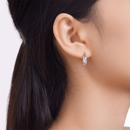 Safir platinum earrings for women platinum PT950 prism flash car flower snake belly earrings platinum earrings about 1.85 grams