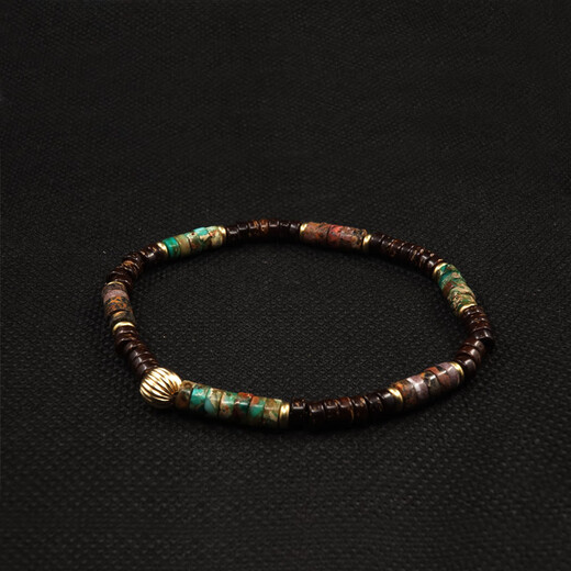 Yadige original niche design light luxury trendy brand coconut shell treasure plated 14K gold beads couple bracelet for men and women 16cm