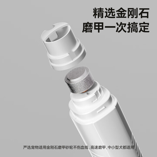 Qi Oh Pet Nail Grinder Electric Blood Lighting Line Dog Nail Grinder Artifact Cat Nail Trimmer Large and Small Dogs White Pet Nail Grinder + Nail Clipper