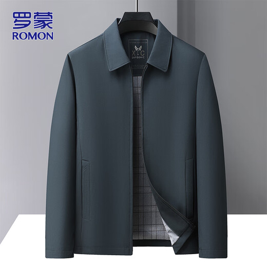 ROMON executive jacket men's autumn and winter business casual lapel jacket men's versatile clothes men's navy blue XL