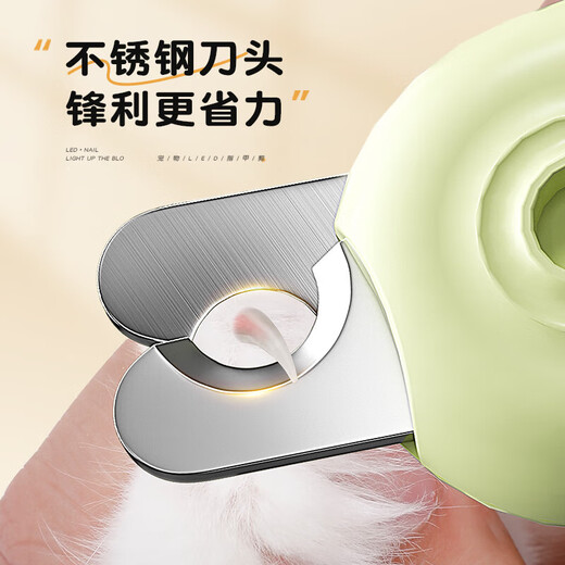 Cat nail scissors, special scissors for cats, dog pet knives and pliers, rabbit and puppy scissors with lights, small dog supplies, white and orange nail scissors - free file