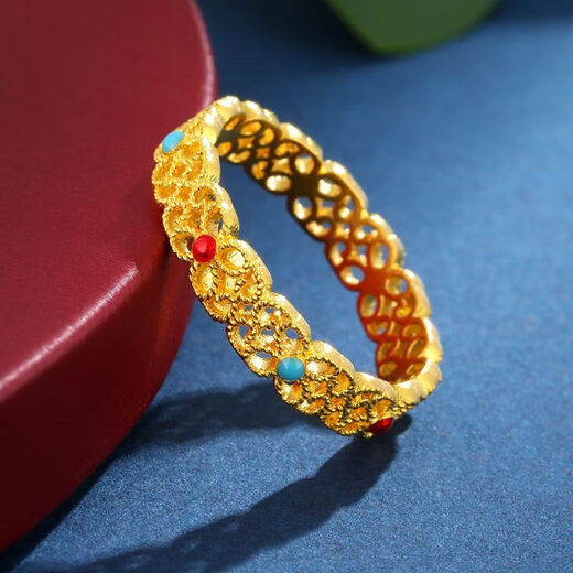 FKP ancient simple filigree enamel ring hollow light luxury ring women's ring as a gift for your girlfriend. The same style as the beautiful number Seven Fat Donglai