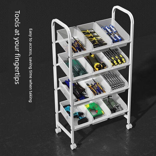 OTHER/Other Hardware Repair Storage Cart Auto Repair Tool Workshop Storage Rack Multi-Function Mobile Screw Tool Disassembly Trolley Preferred Carbon Steel Shelf + Premium Hardware Box - Narrow 2-layer 3 for workshop use