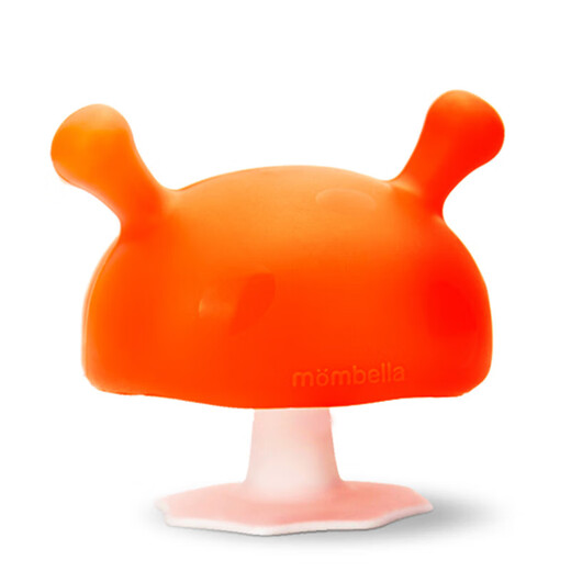 Mombella (mombella) small mushroom teether baby chewing gum baby anti-eating hand artifact to soothe oral appetite period 0-3-6-8 months and above with security code light blue