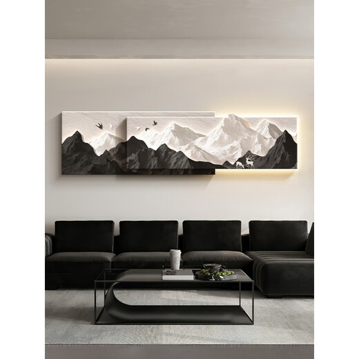 
Wen Shiou has a backrest living room decoration painting, light luxury sofa background wall hanging painting 2025 new three-dimensional landscape mural C has a backrest 12034CM plug-in light painting [connect to power supply 220V+ remote