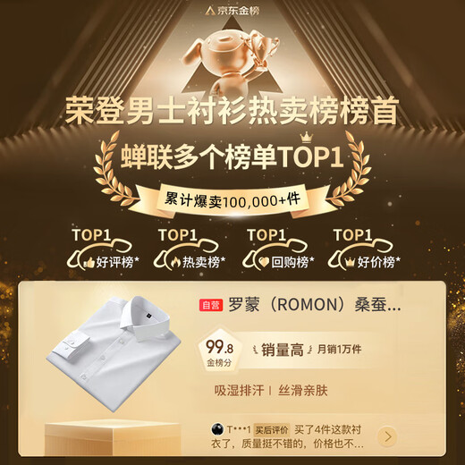 罗蒙（ROMON）【桑蚕丝免烫】长袖衬衫男士白衬衫修身衬衣商务职业男装白色40