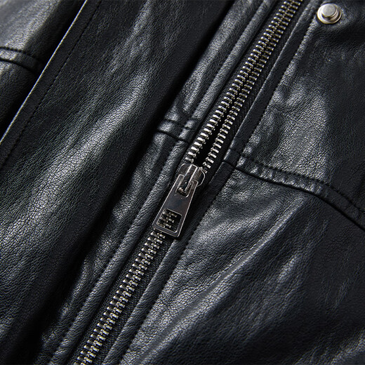 Xiangying cool style black leather jacket for women 2026 spring new style high-end western style pu motorcycle short jacket black M 160/84A/95-110Jin Jin is equal to 0.5 kg