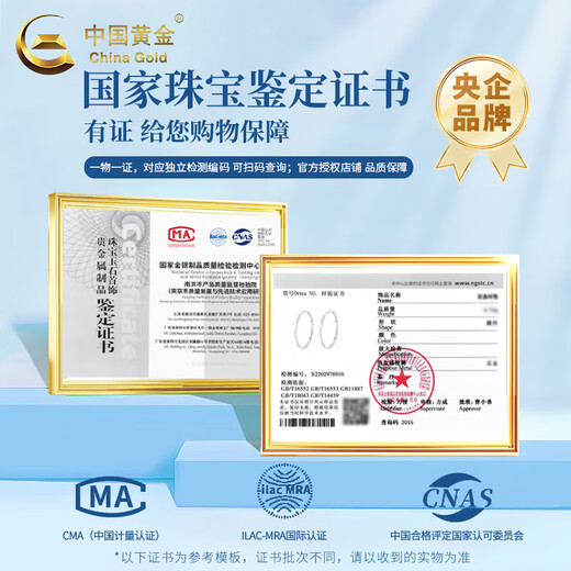 CHINA GOLD PT950 platinum baby's breath large hoop earrings, high-end Valentine's Day birthday gift for girlfriend and wife, platinum baby's breath earrings, about 4.1g, selection gift box