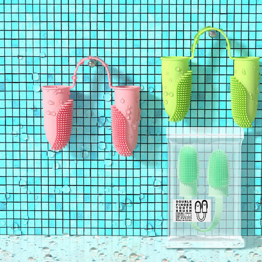 AILUKI Japanese pet toothbrush for cats, special dog artifact finger cover, soft-bristled teeth, small dog brush, tooth cleaning supplies, blue, pink and green three-piece set + dog toothpaste