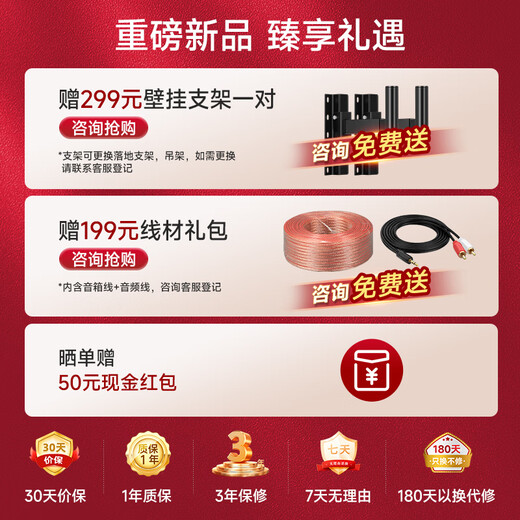 先科 会议室音响套装组合8英寸家庭KTV背景音乐培训会议专用设备系统功放壁挂音箱VD-202/K5V*4/M-19