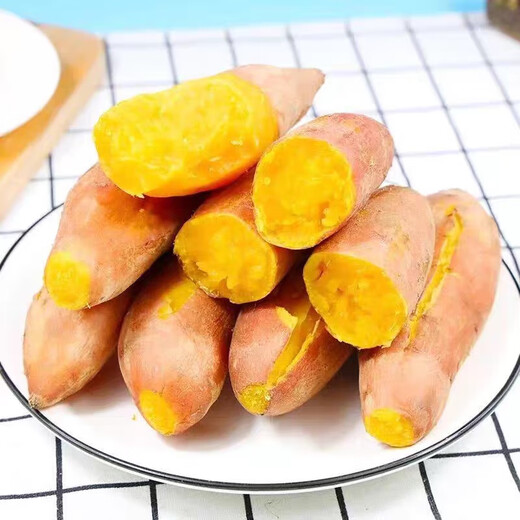 Freshly dug sandy sweet potato, fresh farm sweet potato, roasted sweet potato, soft and waxy, wholesale yellow heart, sandy sweet potato 2Jin Jin equal to 0.5kg, small and medium-sized fruits, box included