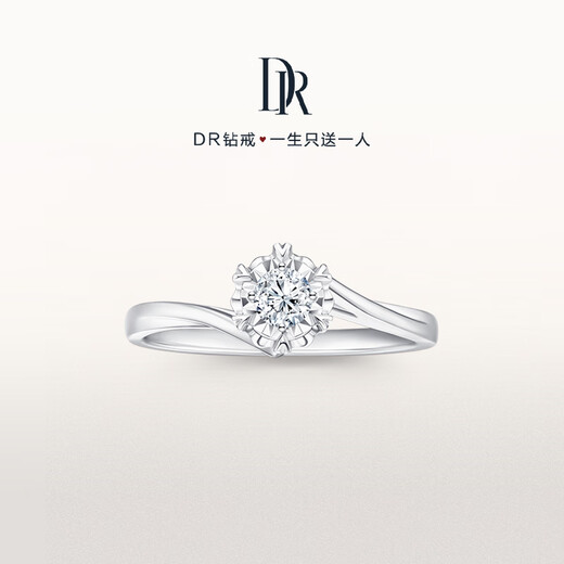 DR stacked snowflake design diamond engagement ring first snow kiss BELIEVE series platinum ring