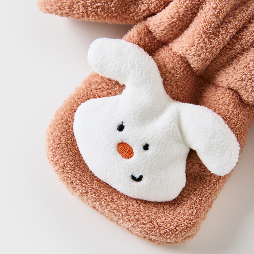 Tongtai baby scarf autumn and winter children's double-sided velvet windproof neck scarf for boys and girls when going out, cute and warm neck cover, orange 10x70cm