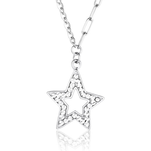 Wanfulong 2025 new star platinum necklace genuine pt950 simple and fashionable platinum chain birthday gift for girlfriend 4.74g