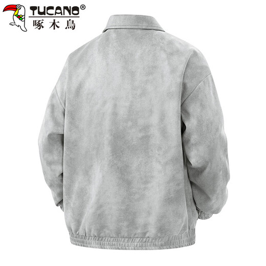 Woodpecker (TUCANO) coat men's autumn and winter jacket men's suede loose retro workwear casual tops men's sky gray XL