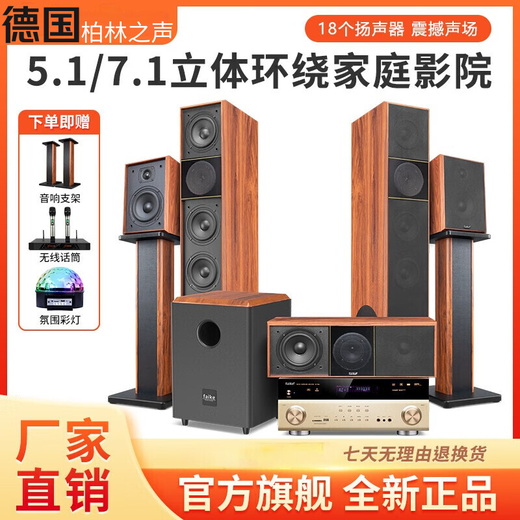 YTFY German Voice of Berlin home theater audio complete set of home Bluetooth living room front floor speakers high power 5.1 speakers (without amplifier)