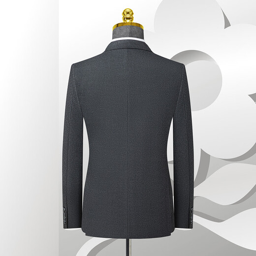 MONTAGUT spring and autumn men's double-breasted plaid suit business jacket crisp gray M /48