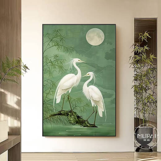 
Puban Song Dynasty aesthetic entrance entrance entrance to the entrance to the entrance of the entrance to the bamboo medieval style living room hanging painting corridor mural mural mural bamboo report safety model C 80*12035mm aluminum alloy frame + tempered transparent crystal
