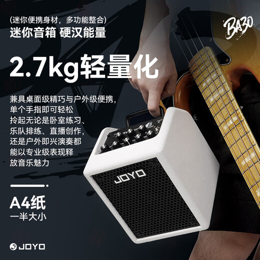 JOYO Electric Bass Speaker BA-30 Bluetooth Portable Live Broadcast Recording Playing and Singing Full-frequency Simulation Dynamic Electric Bass Small Speaker SF BA-30 Black + Cable + Gift