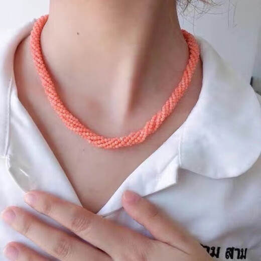 Giventi GEFIODEY pink natural Italian coral red bracelet 108 beads necklace bracelet set animal year gift woven original multi-strand necklace 45 cm comes with special guarantee