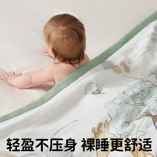 European pregnancy baby blanket baby bamboo cotton gauze summer cool quilt newborn quilt kindergarten all-season air-conditioned quilt forest party four layers of bamboo cotton suitable for 20-28