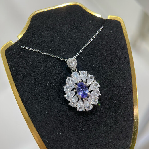 Guran 2025 latest natural tanzanite pendant silver needle necklace sunflower flower 925 sterling silver precision inlay