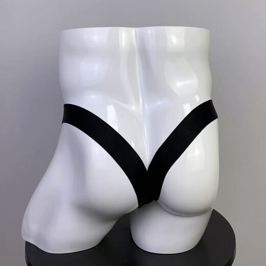 Fodrk Doppelgraben Unterwäsche Herren Unterwäsche sexy niedrige Taille Ice Seidentangs Etwas transparent Rückenraum Gay kleiner Rückenraum Weiß M 110jin [Jin entspricht 0,5 kg]
