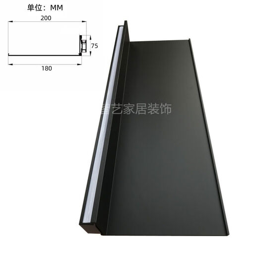 Yusenyi aluminum alloy storage rack with built-in light-emitting LED with light partition shelf wall-mounted metal storage board simple bookshelf matte black length 180m built-in transformer 00