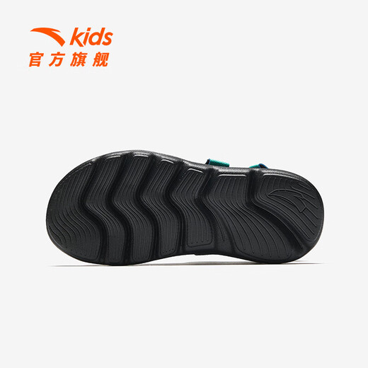 ANTA (ANTA) children's sandals, boys' shoes, 26 spring comfortable outdoor student open-toe beach shoes, black/clear blue-1 33