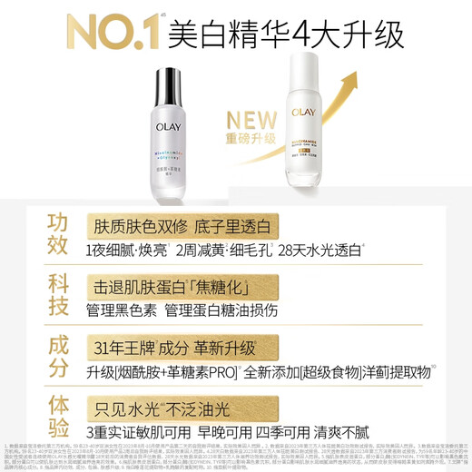 Olay (OLAY) new water light white bottle 75ml whitening essence anti-sugar brightening anti-yellowing hydrating skin care product birthday gift