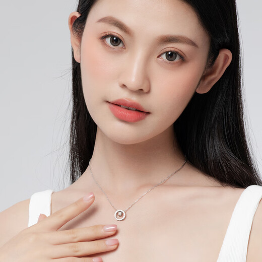 Fanci Fan Qi Roman Turntable Necklace Female Pendant Clavicle Chain Sweet Light Luxurious High-level Gift Birthday for Girlfriend Roman Turntable Necklace