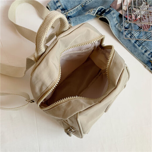 Japanese mini bag Oxford cloth backpack for women 2025 new fashion versatile canvas shopping small backpack trendy khaki