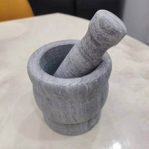 Ye Yu stone garlic mortar garlic pounder original stone garlic masher grinding bowl hammer stone mortar household garlic mortar new model large bluestone hammer