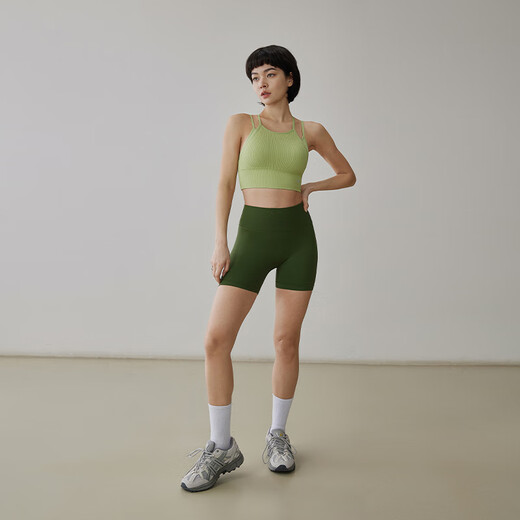 Gigt sports bra women's high-intensity shock-absorbing anti-sagging sports bra fitness running Pilates yoga bra avocado green M