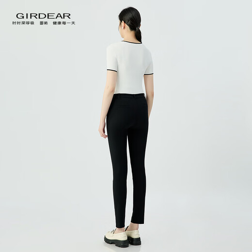 GIRDEAR Women's 2025 Autumn New Style Superior Magic Little Black Pants Formal Suit Pants Women 119201 Black M (size 3)