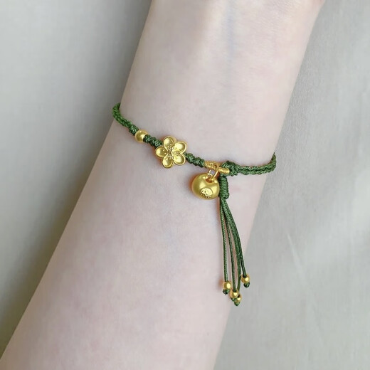 Chili Pure Gold 999 Gold Peach Blossom Little Fatty Pure Gold Bracelet as a Chinese Valentine's Day gift for your girlfriend and wife. Main picture bracelet.