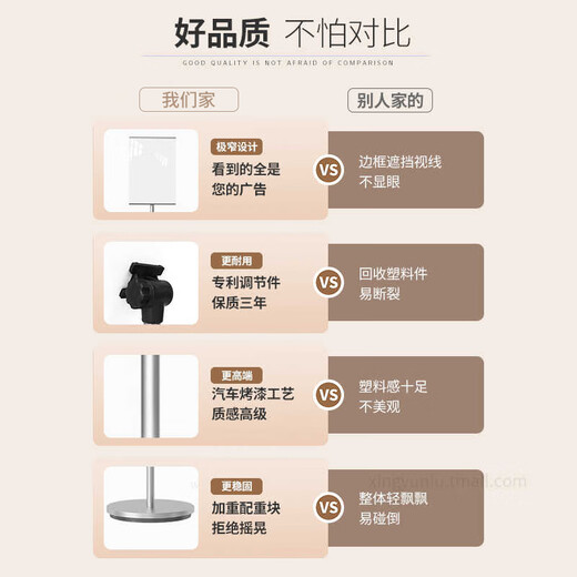 Jinlongxing sign vertical sign display sign vertical billboard retractable water sign display stand guide sign A4 black A9160-1