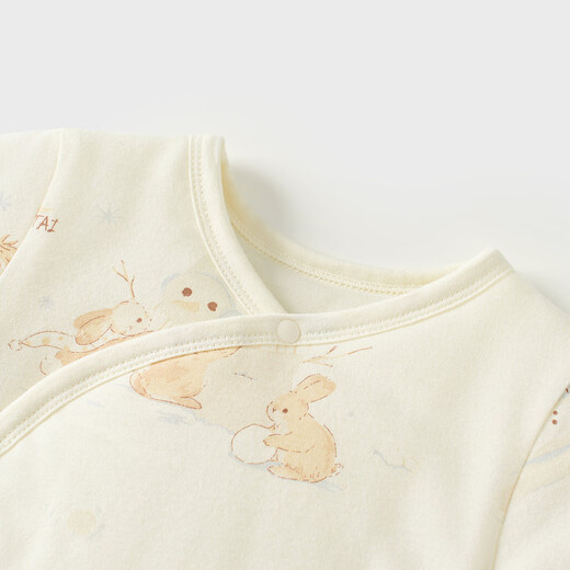 Tongtai (TONGTAI) baby jumpsuit autumn and winter pure cotton quilted newborn monk suit baby romper yellow 66cm