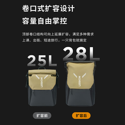 Lenovo Savior Multifunctional Backpack C4 3-second cache Expandable design Waterproof and anti-fouling Suitcase attachment Fashionable leisure travel bag Computer bag