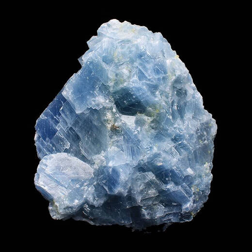 咏幻一物一图天然蓝色晶石原石摆件水晶矿石大块毛料装饰石头 R9712大块蓝晶原石