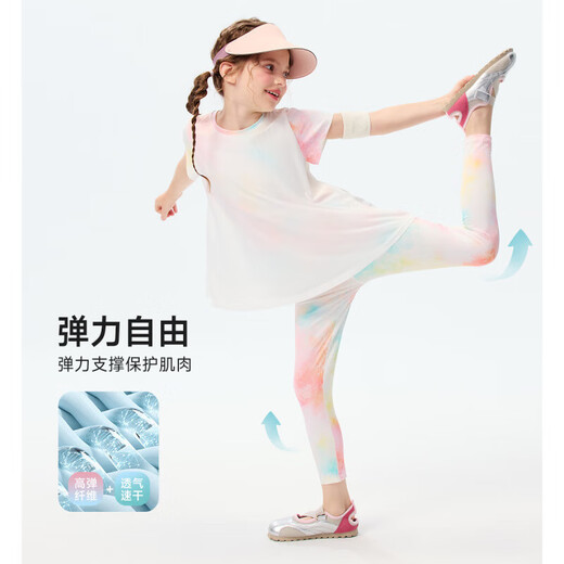 Princess Yuanyuan Girls Sun Protection Suit 2025 Summer New Children's Sports Two-piece Set Short-Sleeved Tops and Pants Children's Clothes Pink-Single T-shirt 110 cm