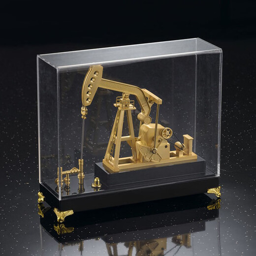 Daqing Oilfield Simulation Model Metal Dynamic and Static Oil Pumping Unit Tarim Kowtow Machine Derrick Oil Production Printable CNPC Dynamic Model + Leather Box + Battery