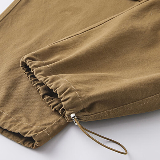 Mark Huafei Casual Pants Men's Spring and Autumn American High Street Loose Workwear Versatile Sports Tie-Up Pants Black XL